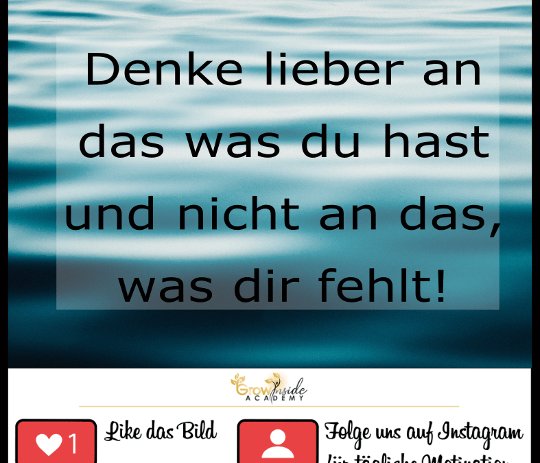 Sei mit dem zufrieden, was du hast!