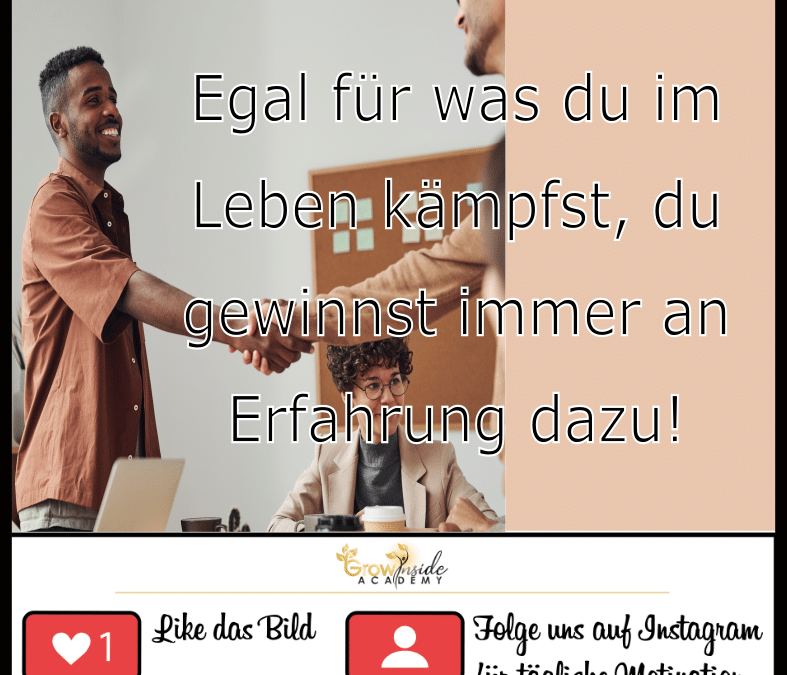 Du gewinnst immer an Erfahrung dazu