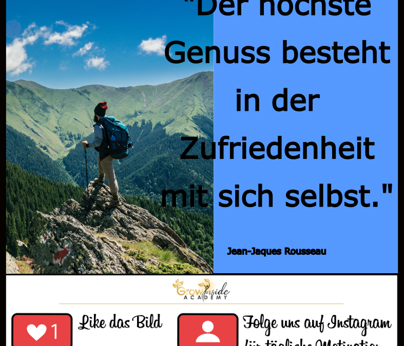 Zufrieden mit sich selbst